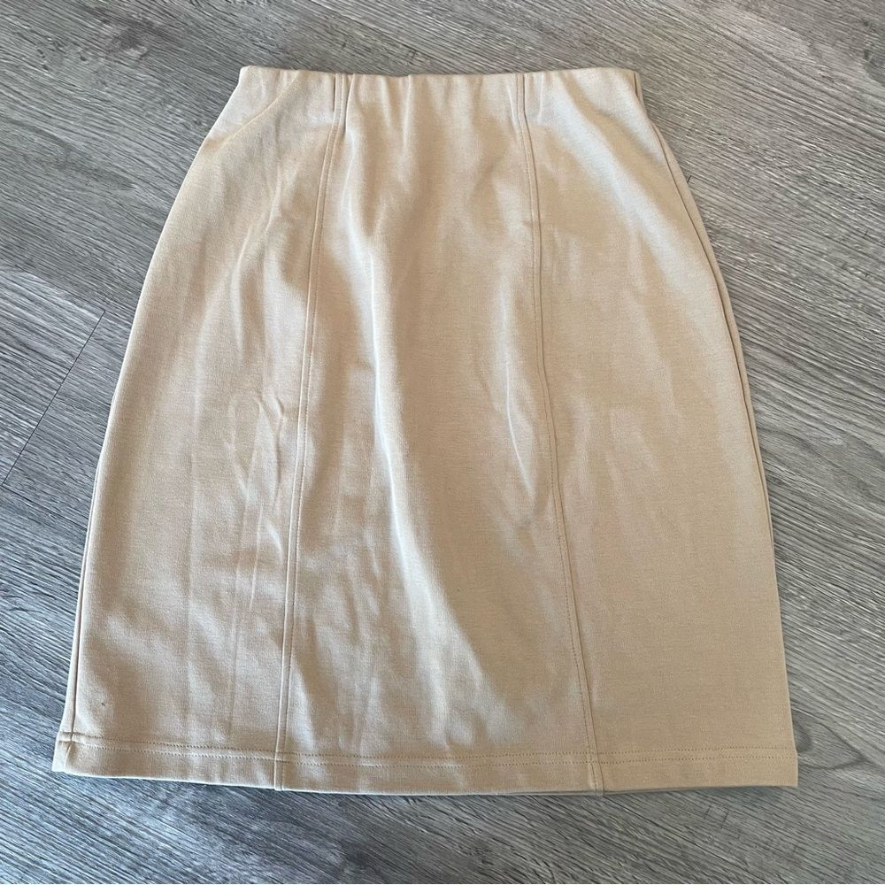 NWT Hanna Andersson Tan Beige Cotton Stretch Right Shape Skirt